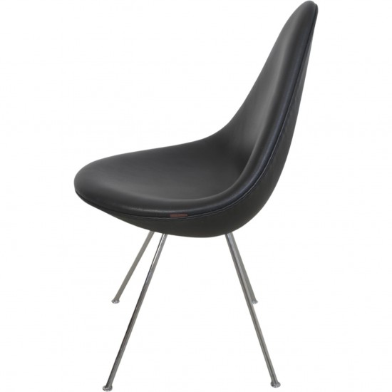 Arne Jacobsen Dråbe stol i sort Aura læder 2015