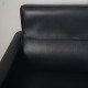 Arne Jacobsen 3303 3.personers lufthavnssofa i sort læder 1987