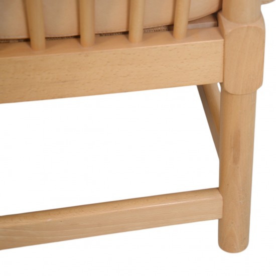 Børge Mogensen Spoke-back sofa in natural leather 1983