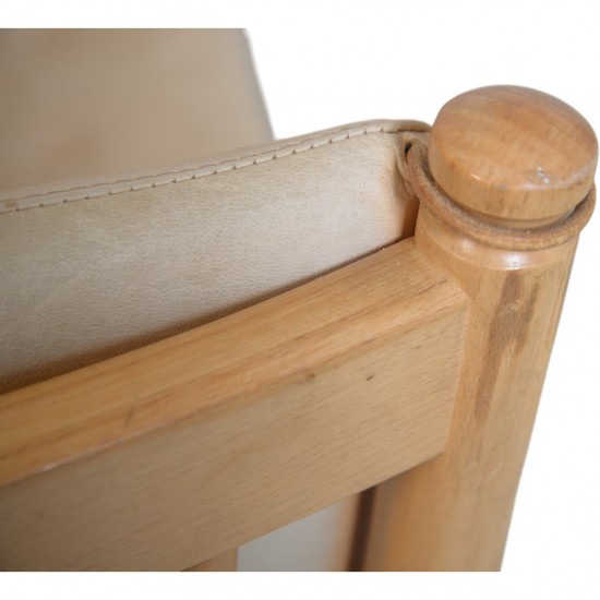 Børge Mogensen Spoke-back sofa in natural leather 1983