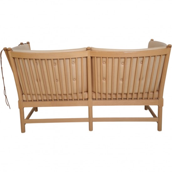 Børge Mogensen Spoke-back sofa in natural leather 1983