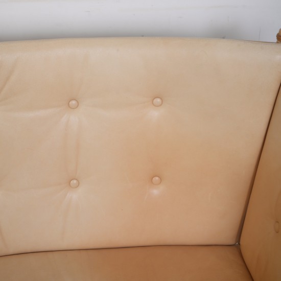 Børge Mogensen Spoke-back sofa in natural leather 1983