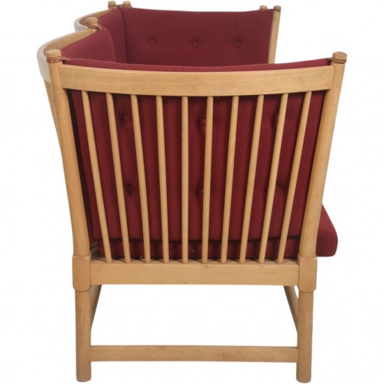 Børge Mogensen Spoke-back sofa in red fabric 1973