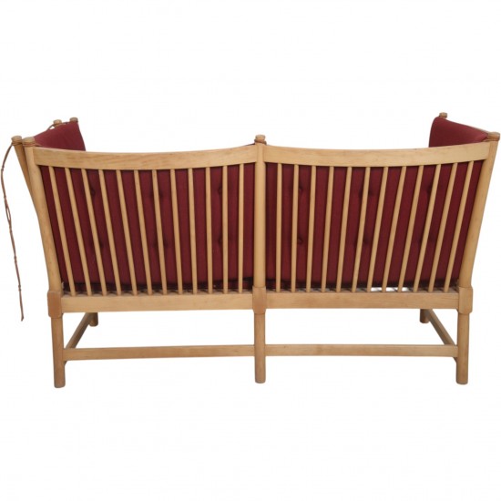 Børge Mogensen Spoke-back sofa in red fabric 1973