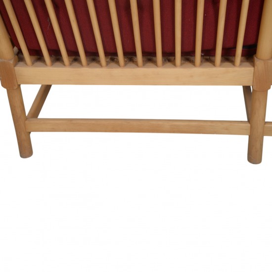 Børge Mogensen Spoke-back sofa in red fabric 1973