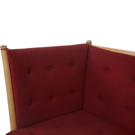 Børge Mogensen Spoke-back sofa in red fabric 1973