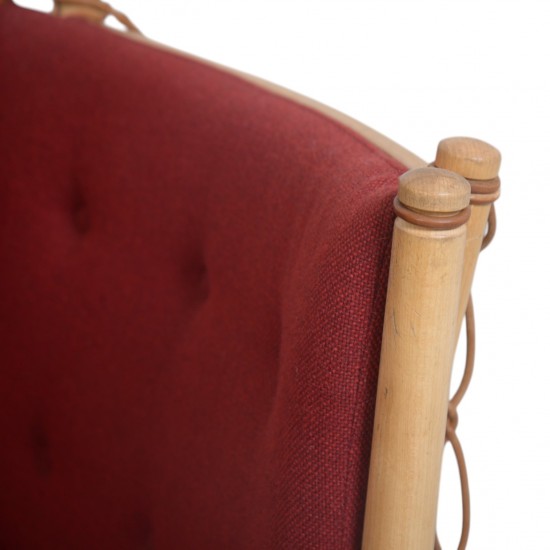 Børge Mogensen Spoke-back sofa in red fabric 1973