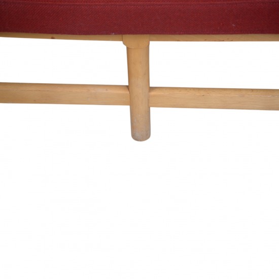 Børge Mogensen Spoke-back sofa in red fabric 1973