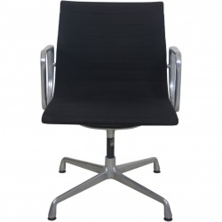 Charles Eames Aluminium EA108 stol i sort hopsak stof 1980'erne