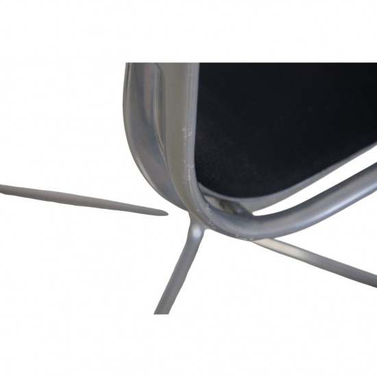 Charles Eames Aluminium EA108 stol i sort hopsak stof 1980'erne