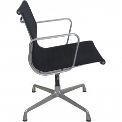 Charles Eames Aluminium EA108 stol i sort hopsak stof 1980'erne