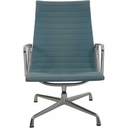 Charles Eames EA116 loungestol i blåt hopsack stof 1980'erne