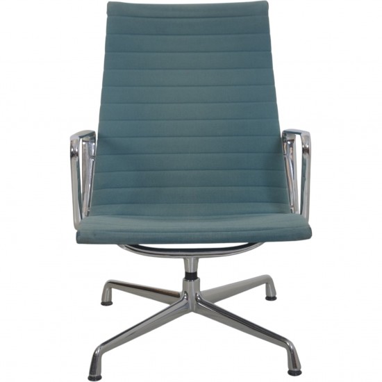 Charles Eames EA116 loungestol i blåt hopsack stof 1980'erne