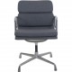 Charles Eames EA208 stol nybetrukket med mørkegråt stof