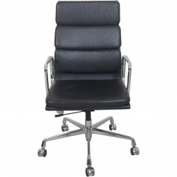 Charles Eames EA219 kontorstol i sort læder 2007