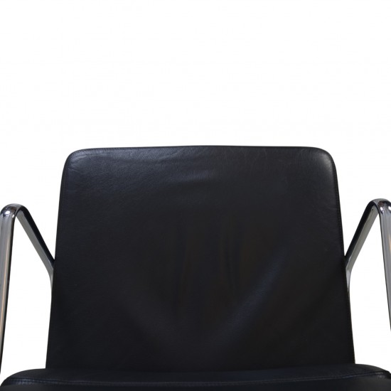 Charles Eames EA219 kontorstol i sort læder 2007