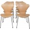 Sæt af 8 Arne Jacobsen Syver stole i lys anilin læder 2000'erne