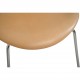 Sæt af 8 Arne Jacobsen Syver stole i lys anilin læder 2000'erne