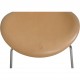 Sæt af 8 Arne Jacobsen Syver stole i lys anilin læder 2000'erne