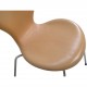 Sæt af 8 Arne Jacobsen Syver stole i lys anilin læder 2000'erne