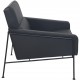 Arne Jacobsen 3301 lufthavnsstol nybetrukket med sort læder 1990'erne