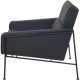 Arne Jacobsen 3301 lufthavnsstol nybetrukket med sort læder 1990'erne
