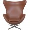 Arne Jacobsen Ægget stol i cognac læder 1995