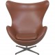 Arne Jacobsen Ægget stol i cognac læder 1995