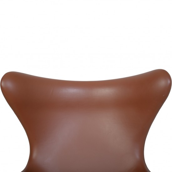 Arne Jacobsen Ægget stol i cognac læder 1995