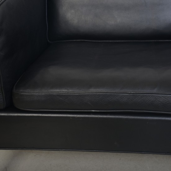 Børge Mogensen 2213 3.seater sofa in black leather 1985