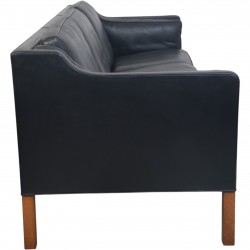 Børge Mogensen 2213 3.seater sofa in black leather 1985