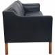 Børge Mogensen 2213 3.seater sofa in black leather 1985