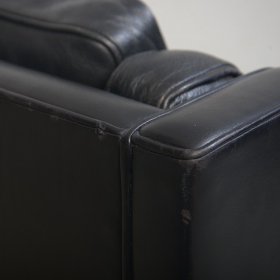 Børge Mogensen 2213 3.seater sofa in black leather 1985