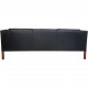 Børge Mogensen 2213 3.seater sofa in black leather 1985
