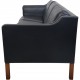 Børge Mogensen 2213 3.seater sofa in black leather 1985