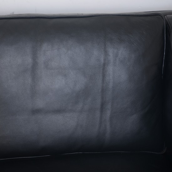 Børge Mogensen 2213 3.seater sofa in black leather 1985