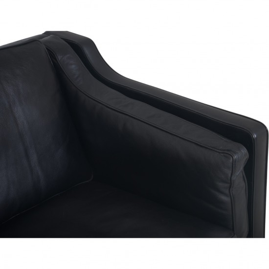 Børge Mogensen 2213 3.seater sofa in black leather 1985