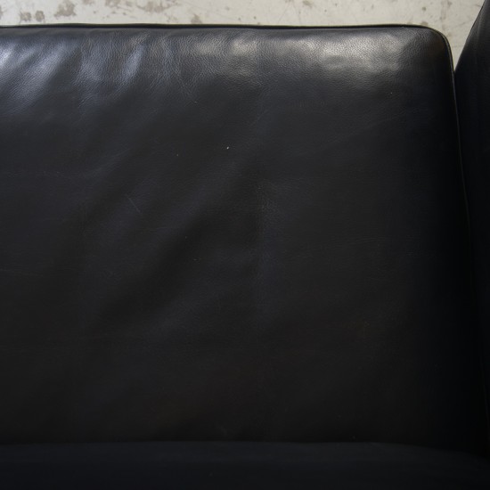 Børge Mogensen 2213 3.seater sofa in black leather 1985
