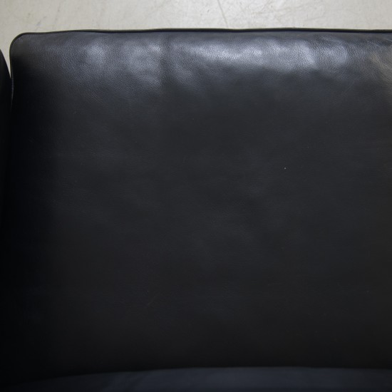 Børge Mogensen 2213 3.seater sofa in black leather 1985
