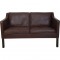 Børge Mogensen 2422 2.seater sofa in brown leather 1980s