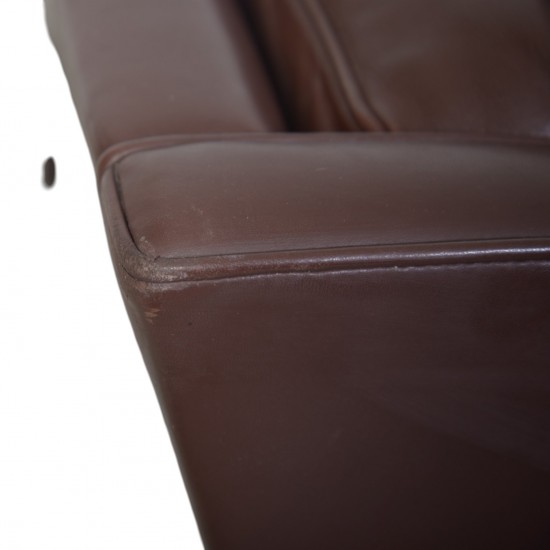 Børge Mogensen 2422 2.seater sofa in brown leather 1980s
