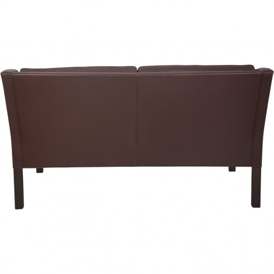 Børge Mogensen 2422 2.seater sofa in brown leather 1980s