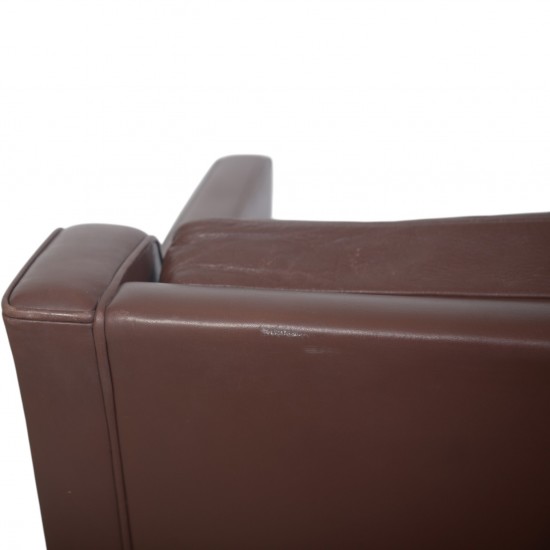 Børge Mogensen 2422 2.seater sofa in brown leather 1980s
