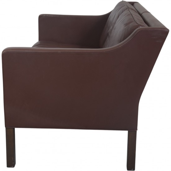 Børge Mogensen 2422 2.seater sofa in brown leather 1980s