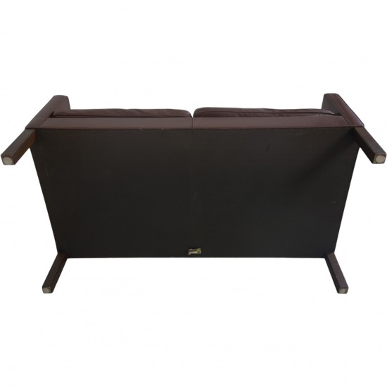 Børge Mogensen 2422 2.seater sofa in brown leather 1980s