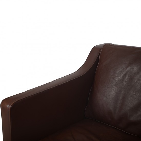 Børge Mogensen 2422 2.seater sofa in brown leather 1980s