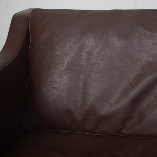 Børge Mogensen 2422 2.seater sofa in brown leather 1980s