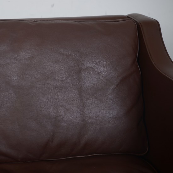 Børge Mogensen 2422 2.seater sofa in brown leather 1980s