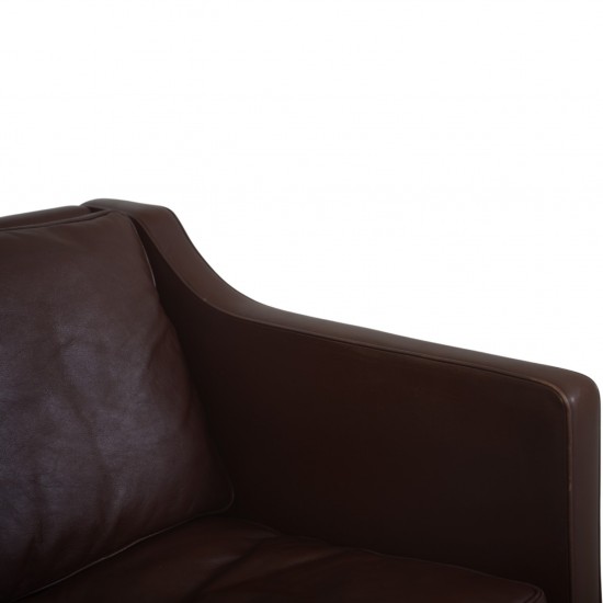 Børge Mogensen 2422 2.seater sofa in brown leather 1980s