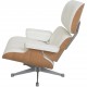 Charles Eames Lounge chair med ottoman i hvid læder 2010'erne